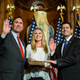 Rep. Peter Olson (R-Texas), left, during a mock swearing-in ceremony on Capitol Hill in Washington, D.C., on Jan. 3, 2017, as the 115th Congress began. (Zach Gibson/AP Images)